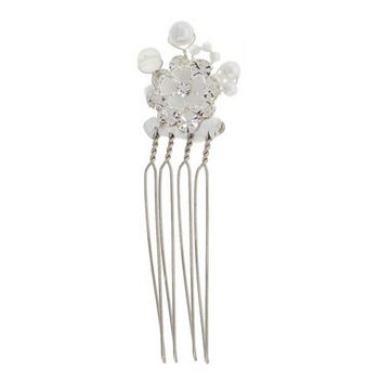 Betty Wales - Small Enamel Flower w/ Pearls Hairpins (1)