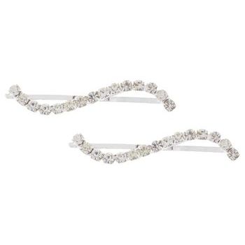 Karen Marie - Bridal Collection - Curvy Crystal S Bobby Pins (Set of 2)