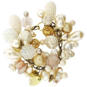 Dame Design - Brass Charm Bracelet - Cream Gold Hues (1)
