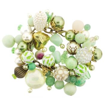 Dame Design - Brass Charm Bracelet - Kiwi Green Hues (1)