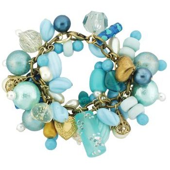 Dame Design - Brass Charm Bracelet - Turquoise Blue Hues (1)