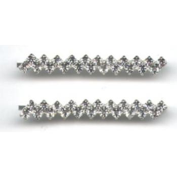 Austrian Crystal Diamond Colored Hairpins - Silver
