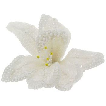 Eve Reid - Sequin Flower Pin - Hairpin/Pin (1) White