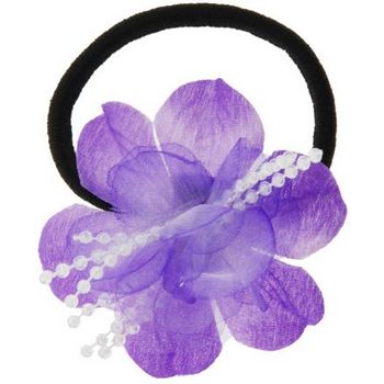 HB HairJewels - Lucy Collection - Chiffon & Pearl Flower Pony - Lavender