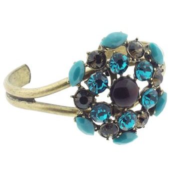 Gerard Yosca - Brown Center Stone Pin On Brass Cuff (1)  (All sales final on sale items.)