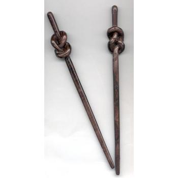 Knotted Hairsticks - Chocolate Brown