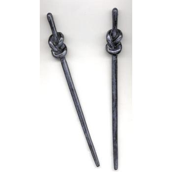 Knotted Hairsticks - Charcoal