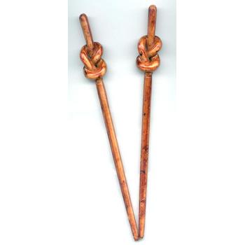 Knotted Hairsticks - Rust
