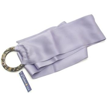 L. Erickson USA - Single O Ring Silk Charmeuse Belt - Lavender with Onyx Buckle