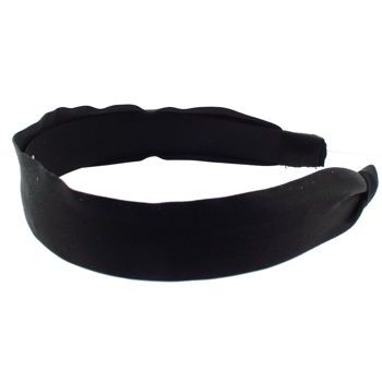 L. Erickson USA - 1 1/2inch Scarf Headband - 100% Silk Charmeuse - Black