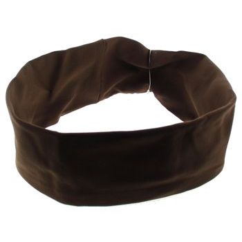 L. Erickson USA - French Lycra Wide Bandeau Headband - Chocolate