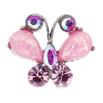Medusa's Heirlooms - Opaque Butterfly Gem Chignon 2 Prong Pin - Cotton Candy