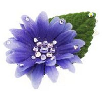 Michelle Roy - Mini Daisy Clip - Purple w/Swarovski Crystal Accents