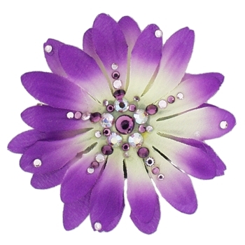 Michelle Roy - Medium Daisy Clip - Purple w/Swarovski Crystal Accents