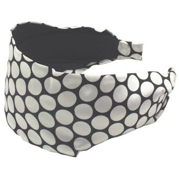 Rachel Weissman - Two Tone Round Circles Thick Headband - Black/White Circles