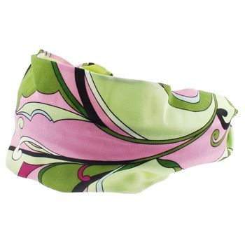 Rachel Weissman - Pucci Inspired Print Thick Headband - Green/Pink