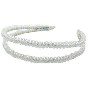 Renee Rivera - Split Headband - White w/Clear Crystals