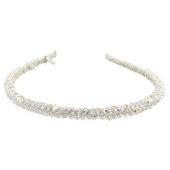 Renee Rivera - Solid Crystal Headband - White w/Clear AB Crystals