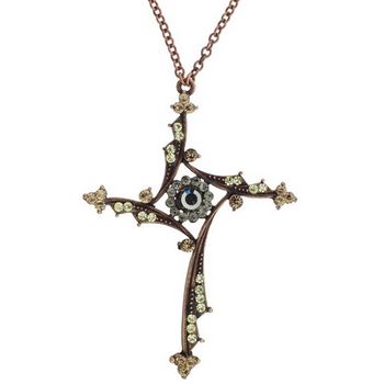 SOHO BEAT - Cross Necklace with Gold & Jonquil Yellow Crystals