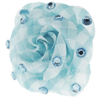 SOHO BEAT - Crystal Avenue - Gemstones - Flowering Plaid Brooch Pin with Crystals - Blue Topaz