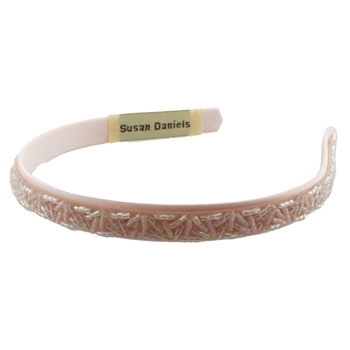 Susan Daniels - Headband - 1/2inch Beaded Satin - Pink