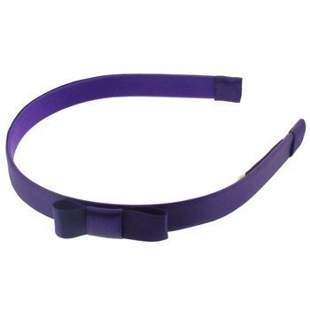 Susan Daniels - Headband - 1/2inch Satin - Purple with Bow