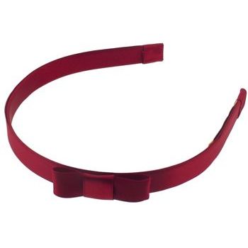 Susan Daniels - Headband - 1/2inch Satin - Red with Bow