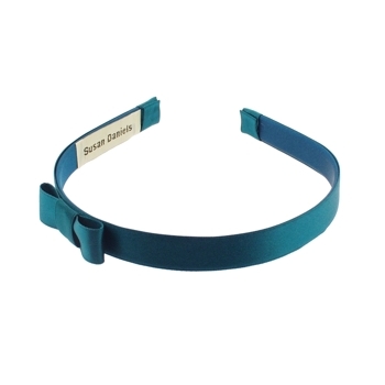 Susan Daniels - Headband - 1/2inch Satin - Turquoise with Bow