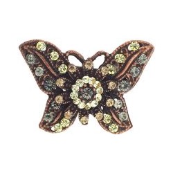 SOHO BEAT - Masquerade Collection - Jeweled Swarovski Butterfly Hair Clip - Yellow Diamond