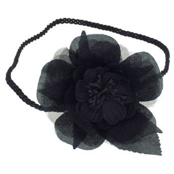 SBNY Accessories - Black Peony Skinny Bandeau