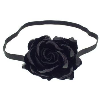 SBNY Accessories - Shiny Vinyl Rose Bandeau - Raven Black