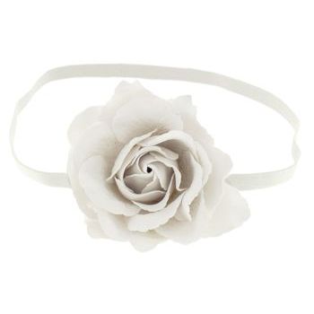 SBNY Accessories - Shiny Vinyl Rose Bandeau - Alpine Snow