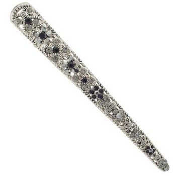Karen Marie - Filigree Floral Jaw Clip - Black (1)