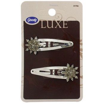 Goody - Luxe - Starburst Snap Clips - Silver (Set of 2)