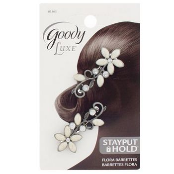 Goody - Luxe - Flora Barrettes - Ivory (Set of 2)