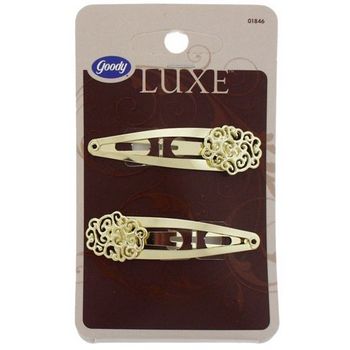 Goody - Luxe - Swirl Snap Clips - Gold (Set of 2)