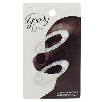 Goody - Luxe - Sloane Barrettes - Silver (Set of 2)