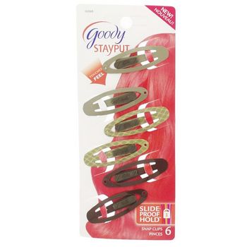 Goody - StayPut Snap Clips - Chocolate & Beige Combo (Set of 6)