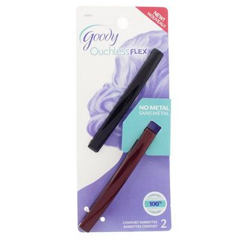 Goody - Ouchless Flex - Comfort Barrettes - Black & Tort (Set of 2)