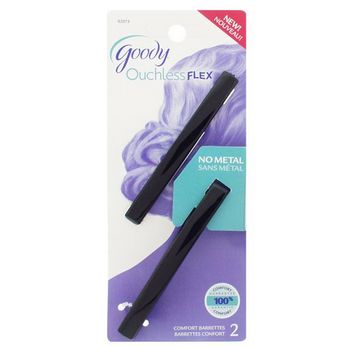 Goody - Ouchless Flex - Comfort Barrettes - Black (Set of 2)