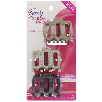 Goody - StayPut Small Claw Clips - Pewter (Set of 3)