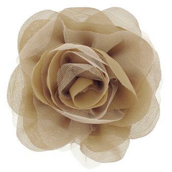 SBNY Accessories - Silk and Lace Large Rose Hair Clip/Pin - Latte