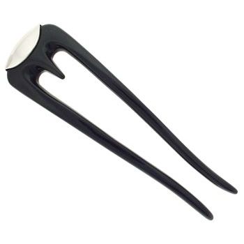 Colette Malouf - inchMinch Silver Topped Hairpin - Black (1)