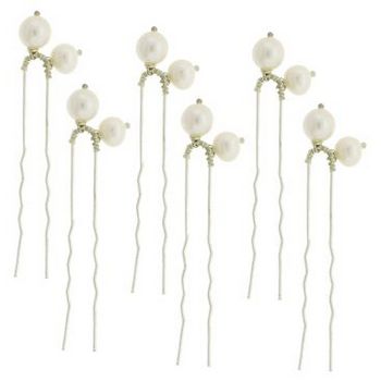 Evita Peroni - Judith Hair Pins - Silver Pins (Set of 6)