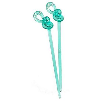 Hairsticks - A Twisted Pair - Light Emerald Green