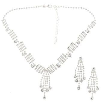 Karen Marie - Bridal Collection - Crystal Rec Necklace & Earring Set (Set of 3 pieces)