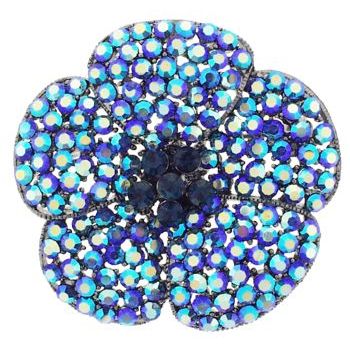 Karen Marie - Pave Vintage Floral Brooch Pin - Sapphire AB (1)