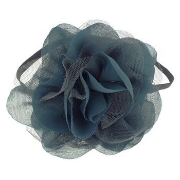 SBNY Accessories - Silk and Lace Large Rose Bandeau - Dark Teal