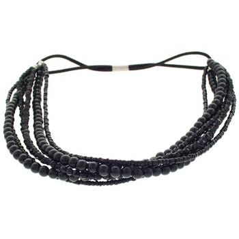 SBNY Accessories - Six Stranded Onyx Bead Bandeau