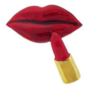 Karen Marie - Glossy Lips & Lipstick Brooch Pin - Red (1)